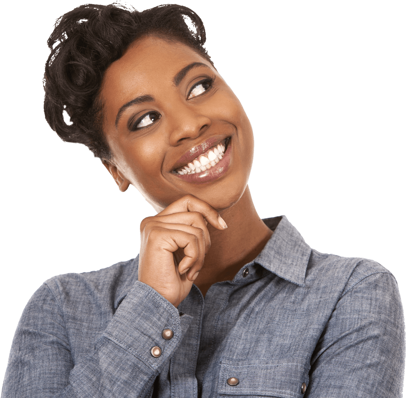 Smile Woman Africans Happy - African American Woman Png (1500x1429), Png Download