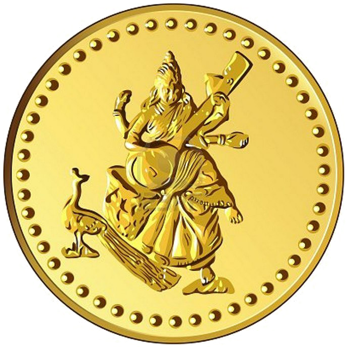Lakshmi Gold Coin Png Picture - Vijaya Dashami Wishes In Malayalam (720x720), Png Download