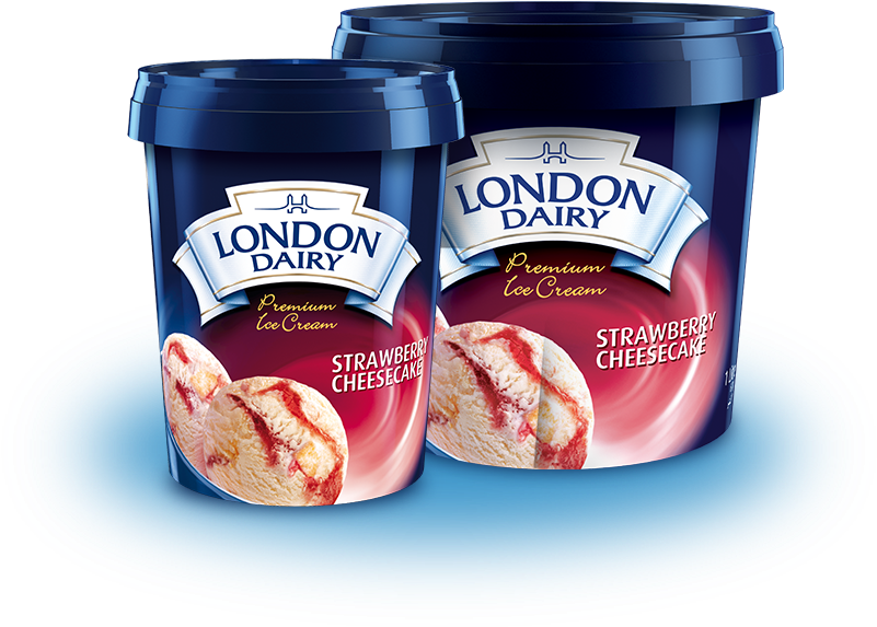 Strawberry Cheesecake - London Dairy Ice Cream Vanilla (800x600), Png Download