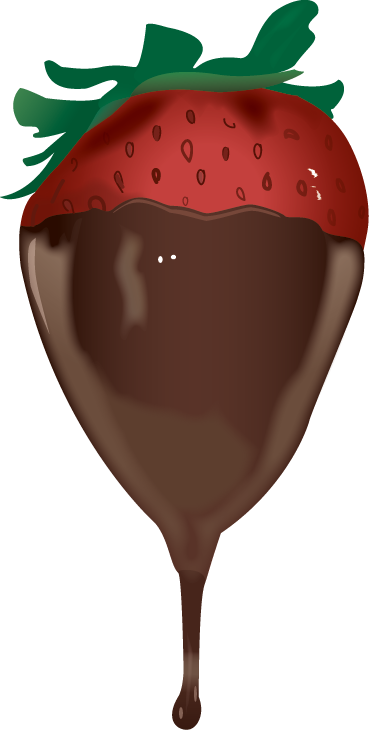 Strawberry & Chocolate Sticker - Chocolate Strawberies Png (374x732), Png Download