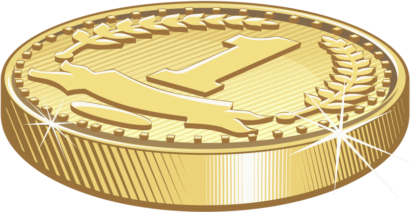 Gold Coins Png Free - Clipart Coin (850x458), Png Download