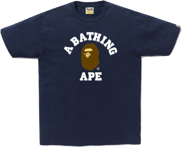 A Bathing Ape College Tee M - Bape College Tee Navy (690x690), Png Download