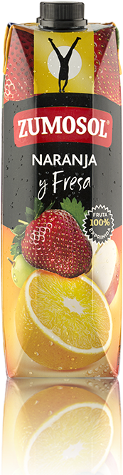Zumo Exprimido De Naranja Y Fresa Brick Zumosol (620x680), Png Download