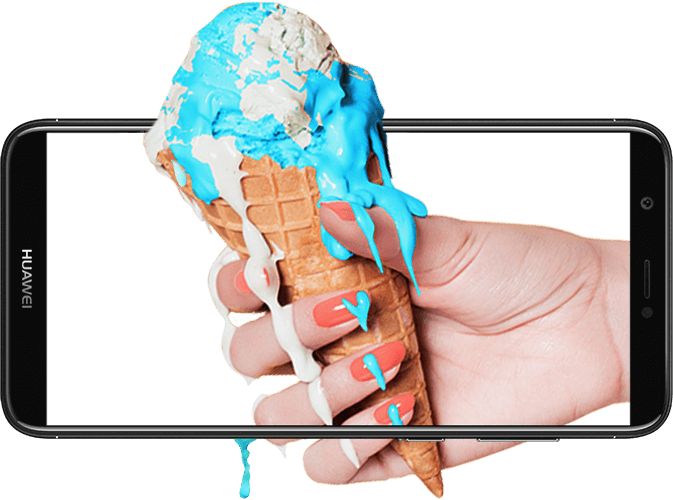 Huawei P Smart Front Display Showing An Ice Cream In - Huawei P Smart Png (673x500), Png Download