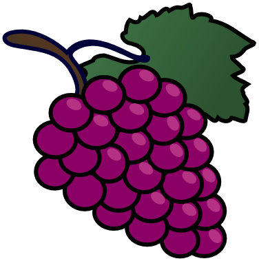 Grapes - Bunch Of Grapes Clipart (376x379), Png Download
