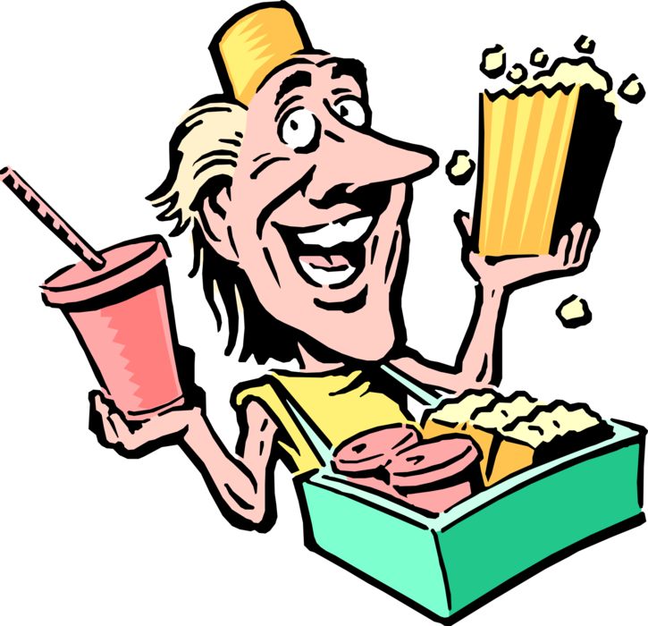 Cartoon Food Vendor Royalty Free Vector Clip Art Illustration - Animated Popcorn (480x467), Png Download