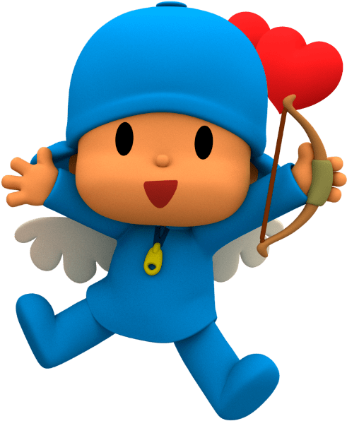 Descargar - Feliz San Valentin Pocoyo (500x600), Png Download