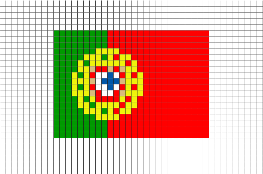 Flag Of Portugal Pixel Art From Brikbook - Pixel Art Portugal (880x581), Png Download