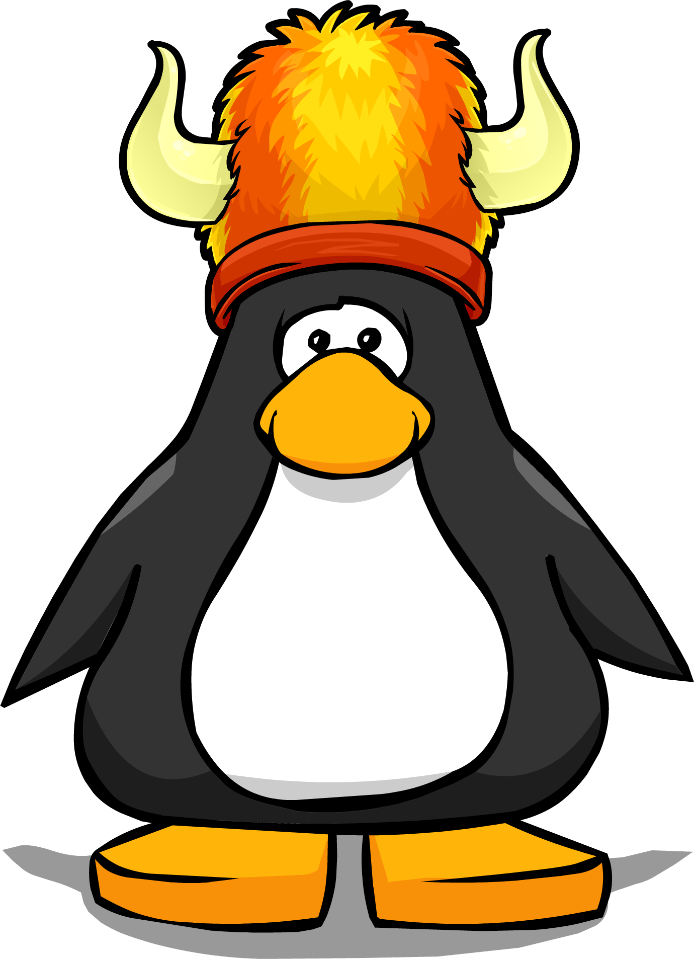 Fuzzy Viking Hat Player Card - Penguin With A Horn (1380x1906), Png Download