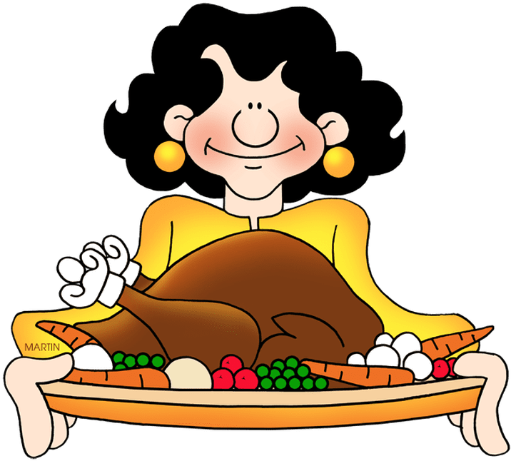 Feast Clipart Cartoon Food - Thanksgiving Feast Clip Art (648x582), Png Download