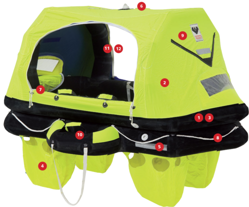 Yachting Liferaft Features - Viking Liferaft 4 Ukl (498x414), Png Download