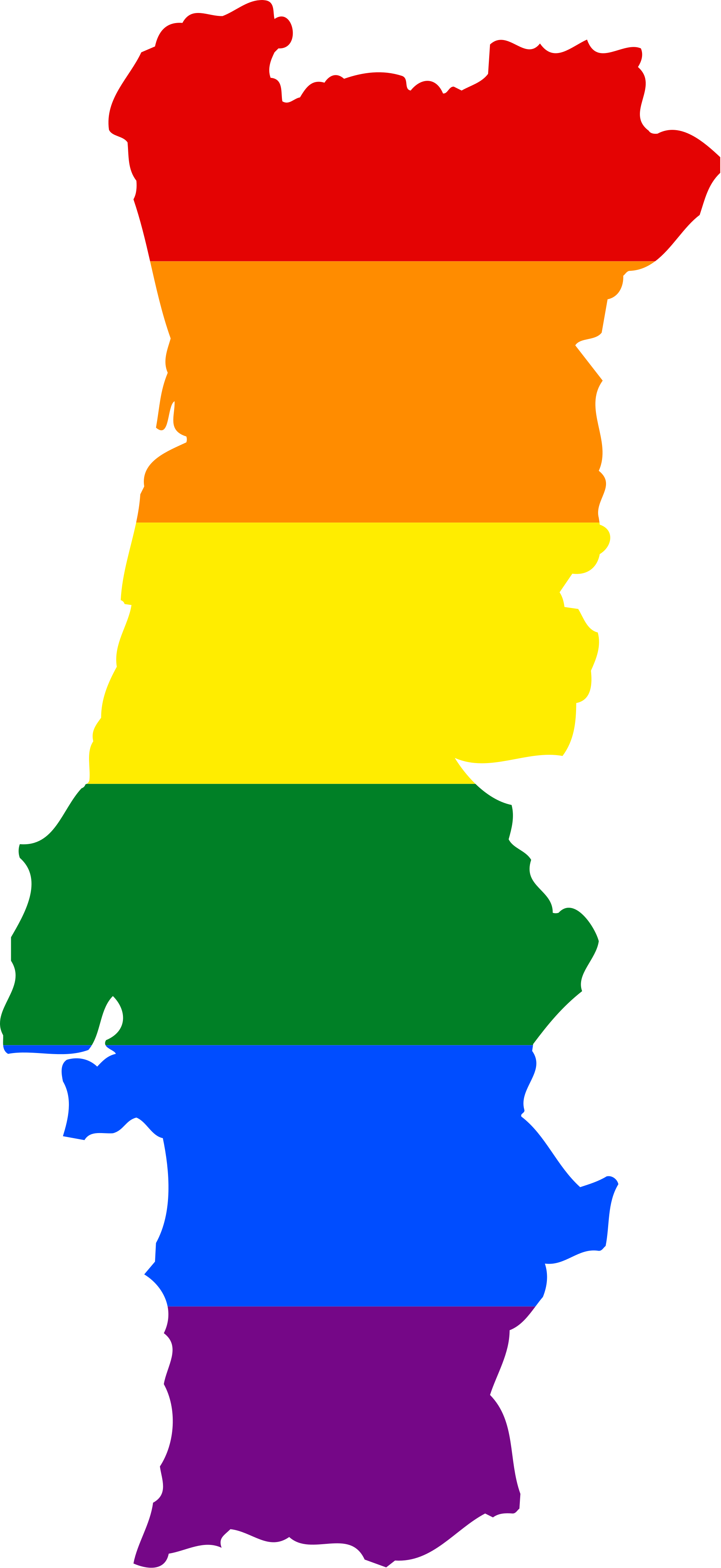 Lgbt Flag Map Of Portugal - Portugal Flag Map (2000x4348), Png Download