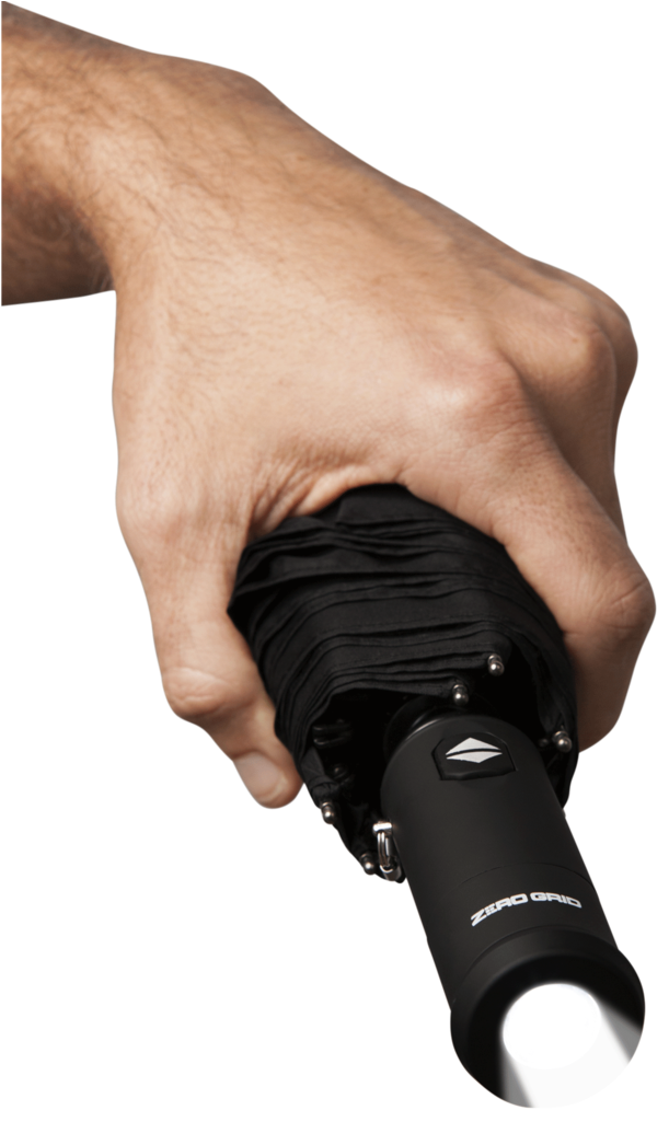 Compact Travel Umbrella With Flashlight - Compact & Automatic Travel Umbrella W/flashlight (1024x1024), Png Download