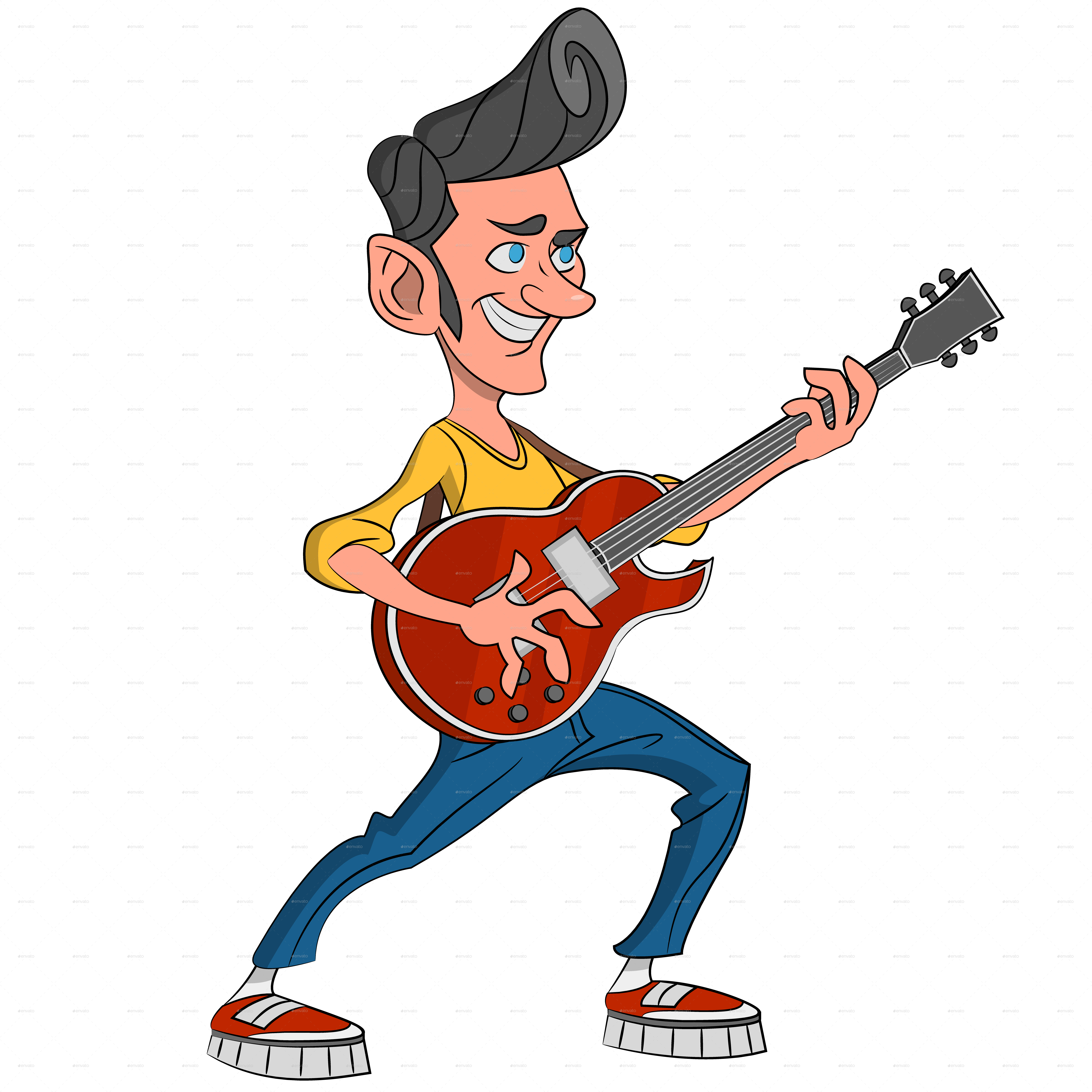 Download Banner Royalty Free Library Guitar Clipart Rockabilly - Cartoon Guitarist PNG Image with No Background Download Banner Royalty Free Library Guitar Clipart Rockabilly - Cartoon Guitarist PNG Image with No Background