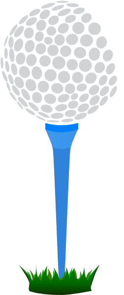 Jpg Free Stock Blue Clip Art At Clker Com Vector - Golf Ball On Tee Clip Art Png (252x599), Png Download