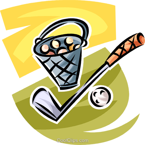 Golf Club And Bucket Of Balls Royalty Free Vector Clip - Golf Bucket Clip Art (480x480), Png Download