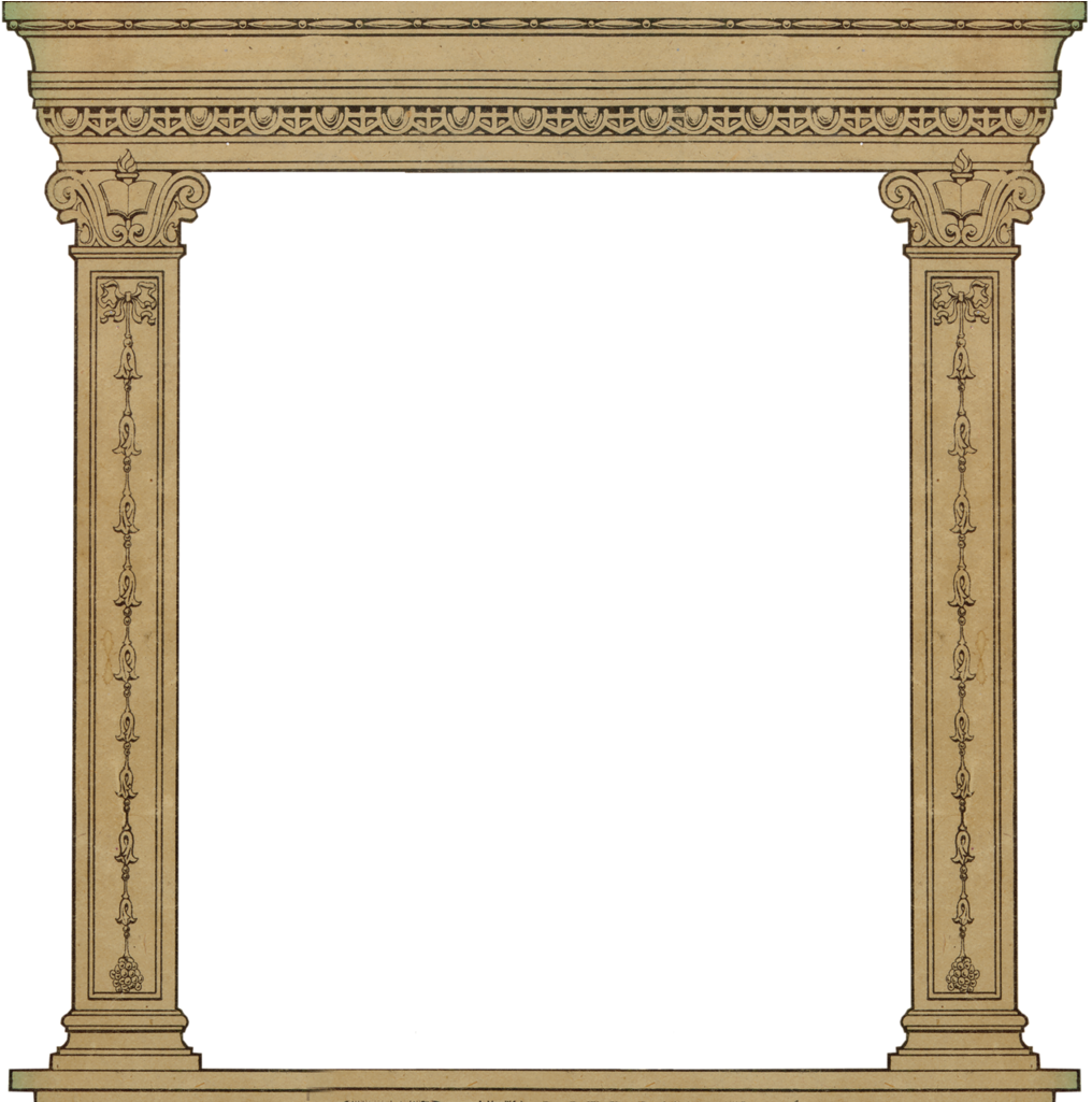 Column Clipart Roman Arch - Vintage Frame Door Png (1024x1024), Png Download