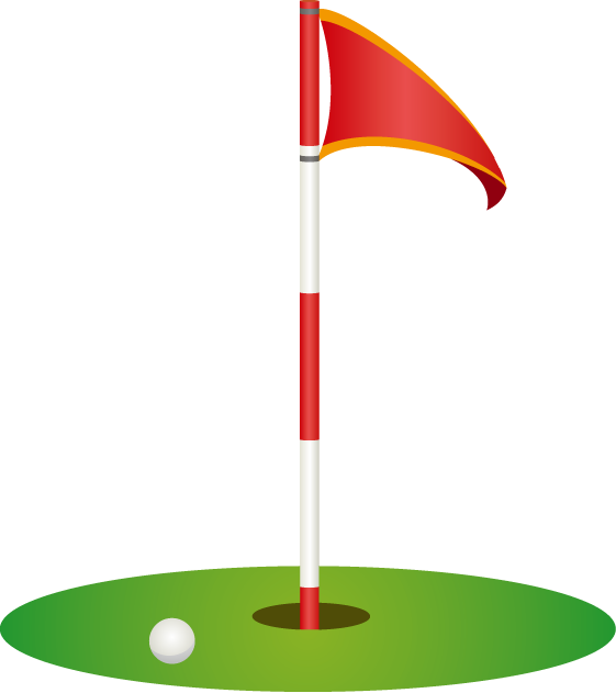 Golf Ball Logo Png Download - Golf Flag And Hole (561x631), Png Download