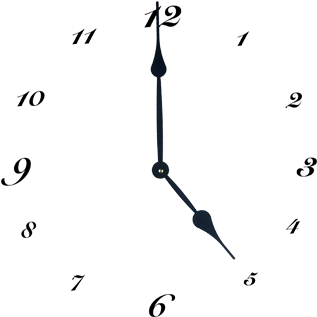 Clock Face Black - Cadran Retro Vintage Bombeli Cam Duvar Saati Ahşap (450x450), Png Download