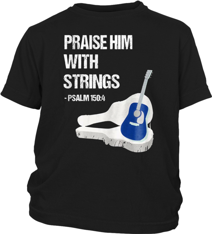 Praise Him Christian Guitar Player Distressed T-shirt - Shirt (960x960), Png Download