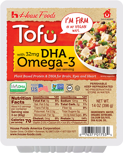 Dha Omega-3 Tofu Firm - House Foods Tofu, Extra Firm - 12 Oz Packet (600x600), Png Download