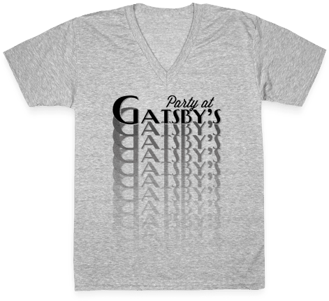 Party At Gatsby's V-neck Tee Shirt - Pasta Puns (484x484), Png Download