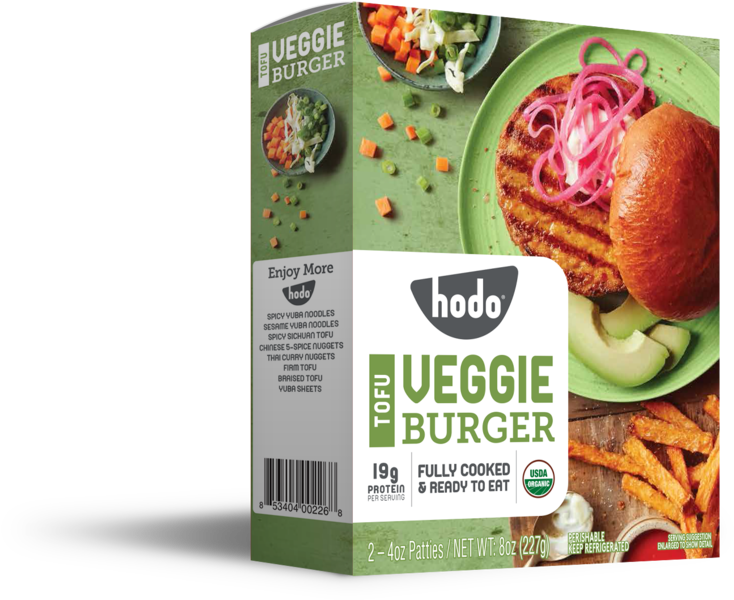 Hodo Tofuveggieburger 3d Front - Hodo Veggie Burger (1000x815), Png Download