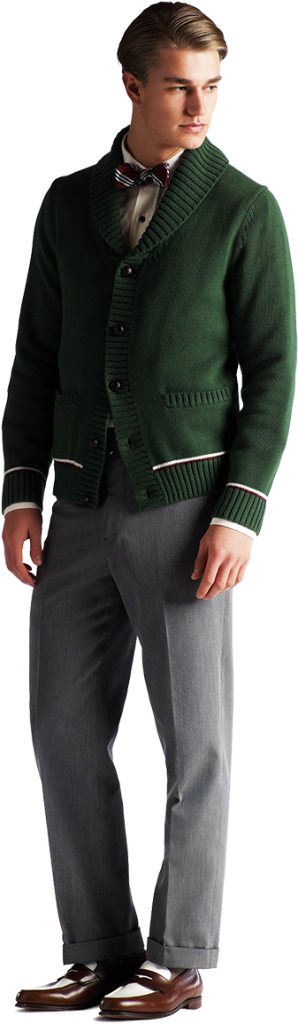 Great Gatsby Shawl Neck Cardigan By Brooks Brothers - Brooks Brothers (1200x1314), Png Download
