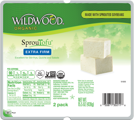 By Wildwood - Pulmuone All Natural Firm Tofu (491x500), Png Download