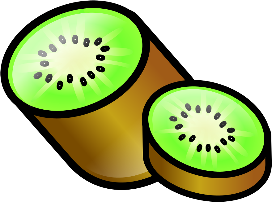 Kiwi Clipart Animated - Kiwi Fruit Cartoon Png (600x445), Png Download