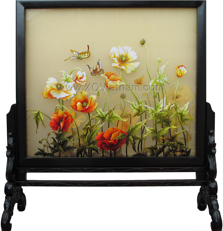 Poppies 1 N - Tranh Thêu 2 Mặt (863x900), Png Download