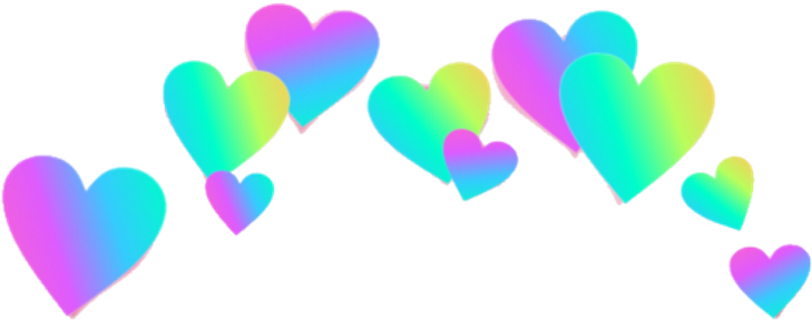 Rainbow Hearts Rainbowhearts Rainbowcrown Crown Heartcr - Rainbow Photo Booth Hearts (1024x1024), Png Download