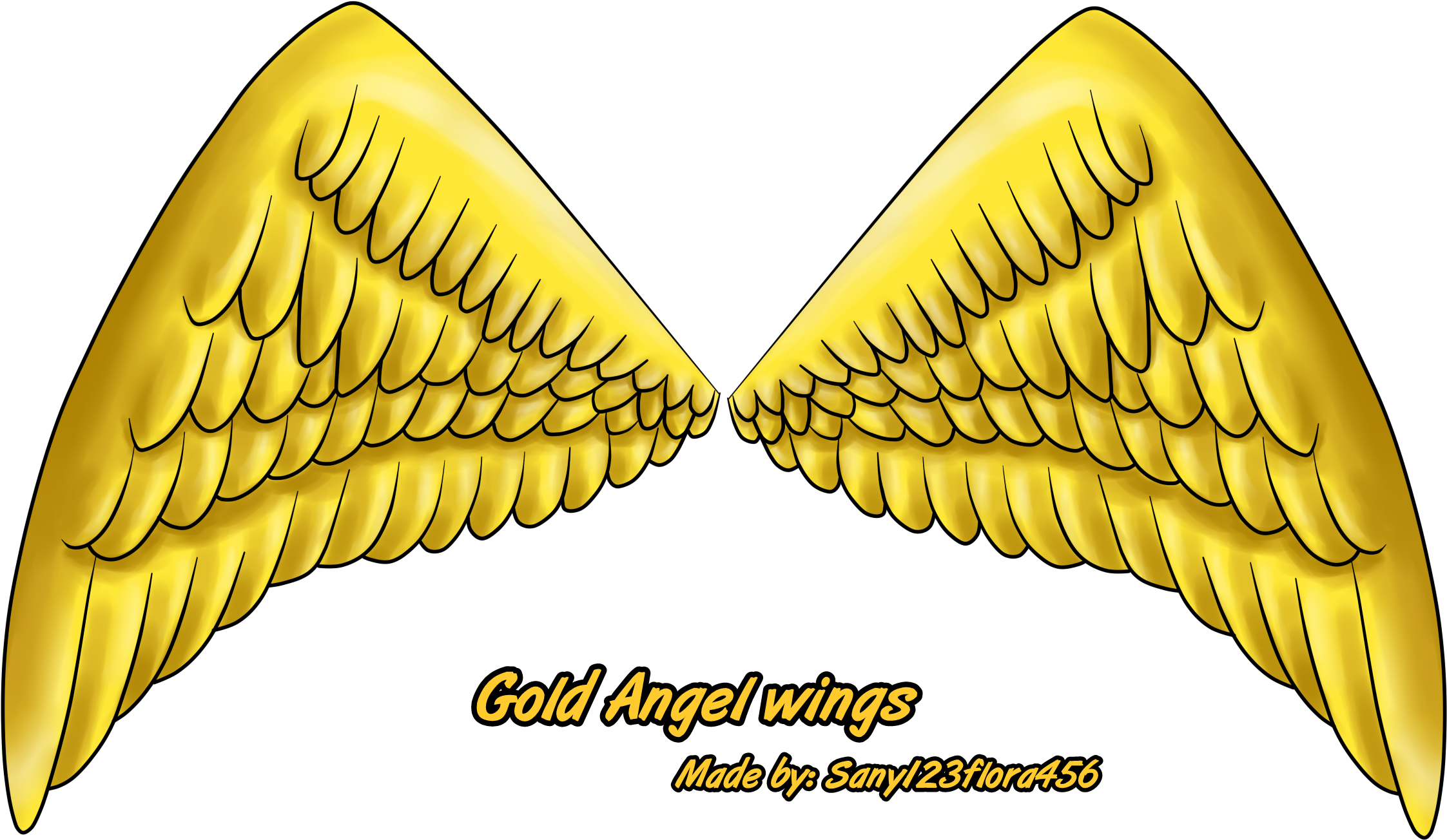 Gold Angel Wings By Xxsunny Bluexx On (2328x1408), Png Download