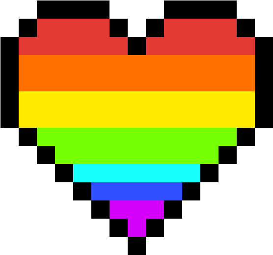 Rainbow Heart - 8 Bit Heart Png Rainbow (1184x1184), Png Download