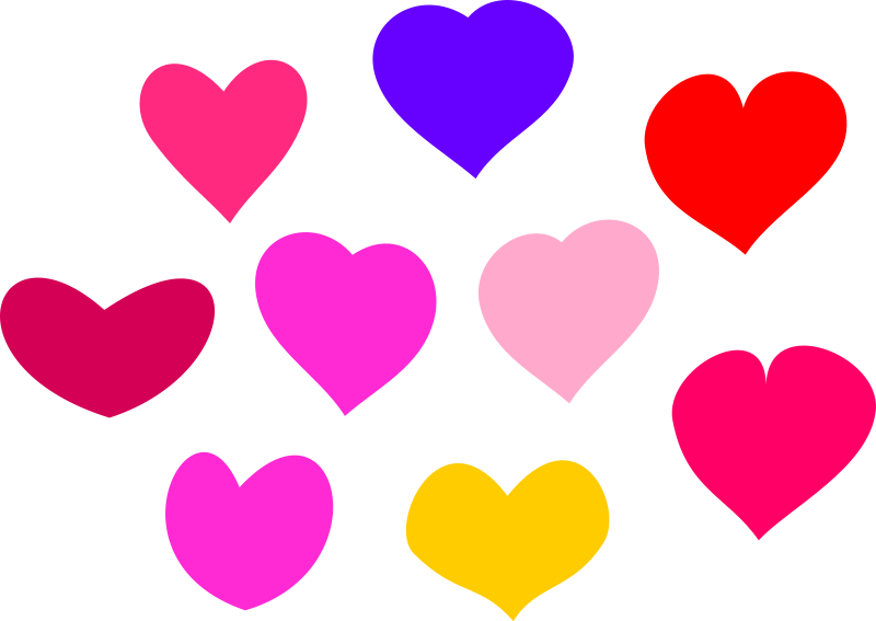 Hearts Heart Clipart Rainbow Clipart Image 7 - Hearts Clipart (800x567), Png Download