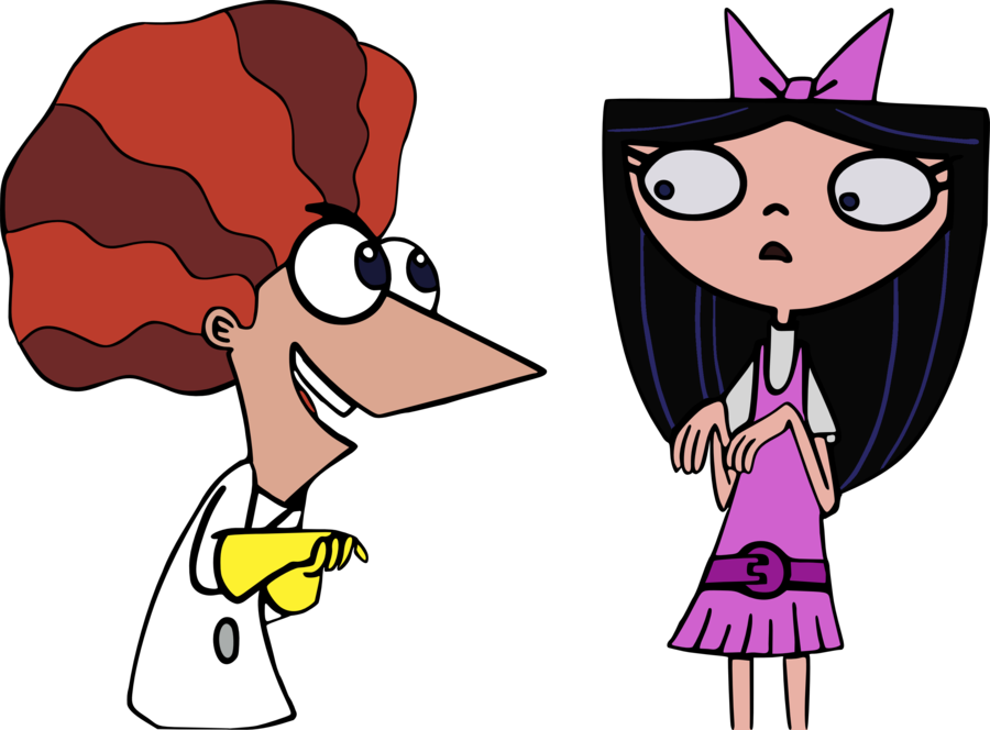 Isabella And Mad Scientist Phineas By Jaycasey On Clipart (900x664), Png Download