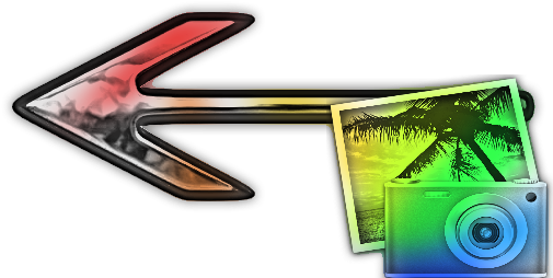 Arrow Pointing Left Towards Navigation - Iphoto Icon (577x414), Png Download