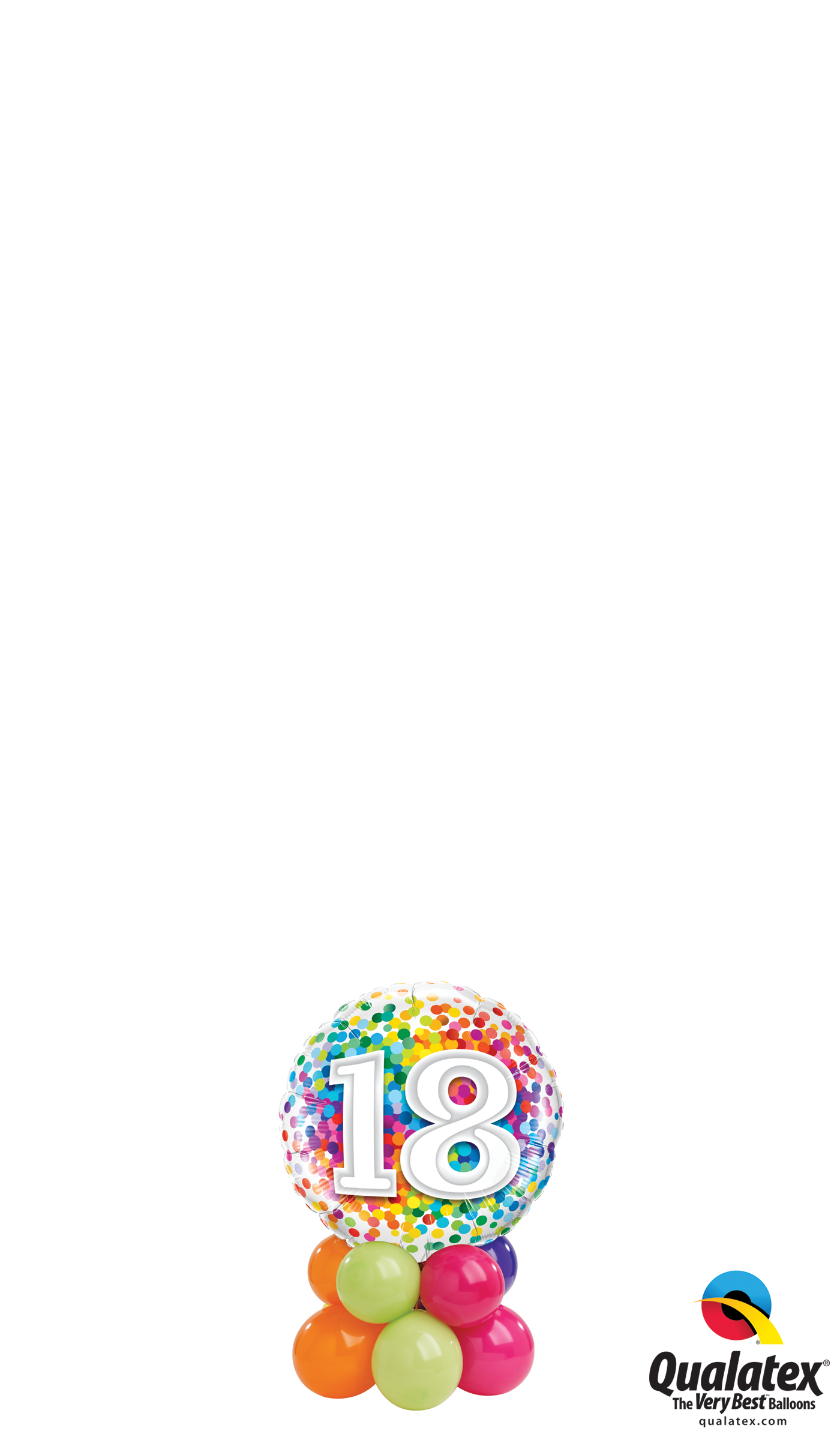 13 Apr49502 18 Rainbow Confetti Mini - 15cm Qualatex Quick Link Balloons Assorted Colours (1400x2400), Png Download