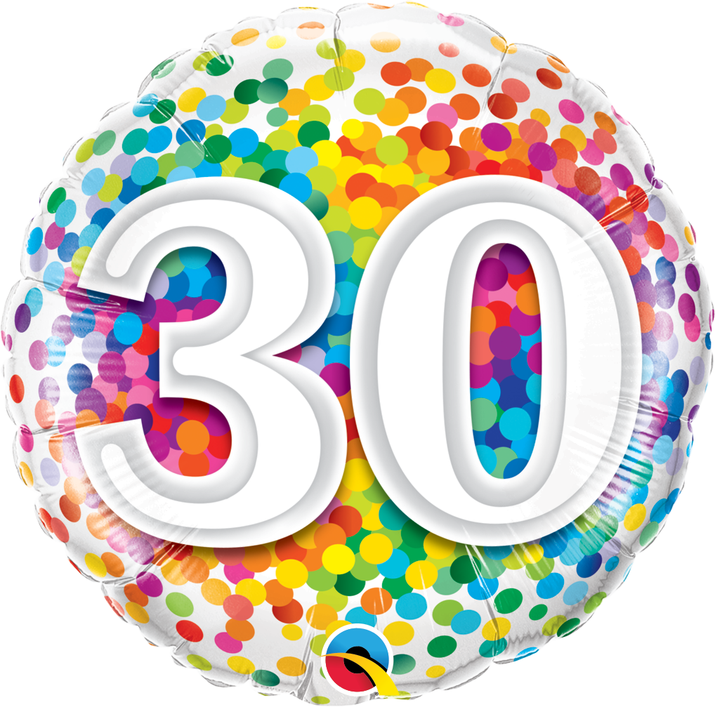 Download Rainbow Confetti 30th Birthday Balloon Ballon Anniversaire 40 Ans Png Image With No Background Pngkey Com
