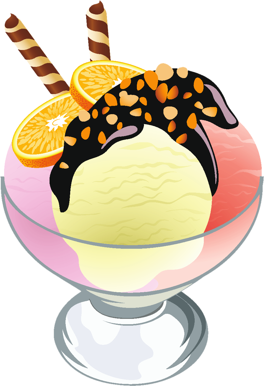 Svg Free Library Ice Cream Sundae Transparent Picture - Ice Cream Vector Png (1000x1384), Png Download