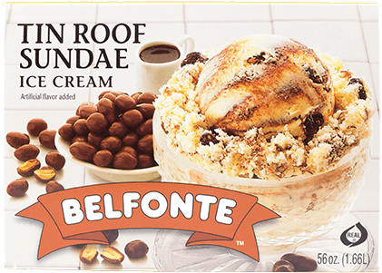 Tin Roof Sundae - Belfonte Ice Cream, Tin Roof Sundae - 0.5 Gl (1.89 (490x300), Png Download
