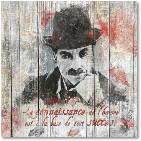 Tableau Citation Charlin Chaplin - Mural (500x500), Png Download