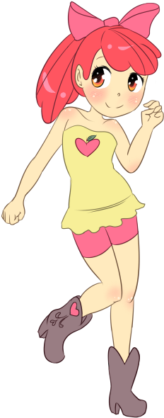 Apple Bloom Clothing Pink Cartoon Mammal Human Hair - Mlp Loli (459x600), Png Download