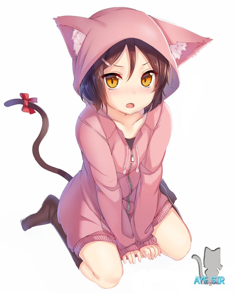 View 4 , - Anime Cat Girl Png (803x996), Png Download