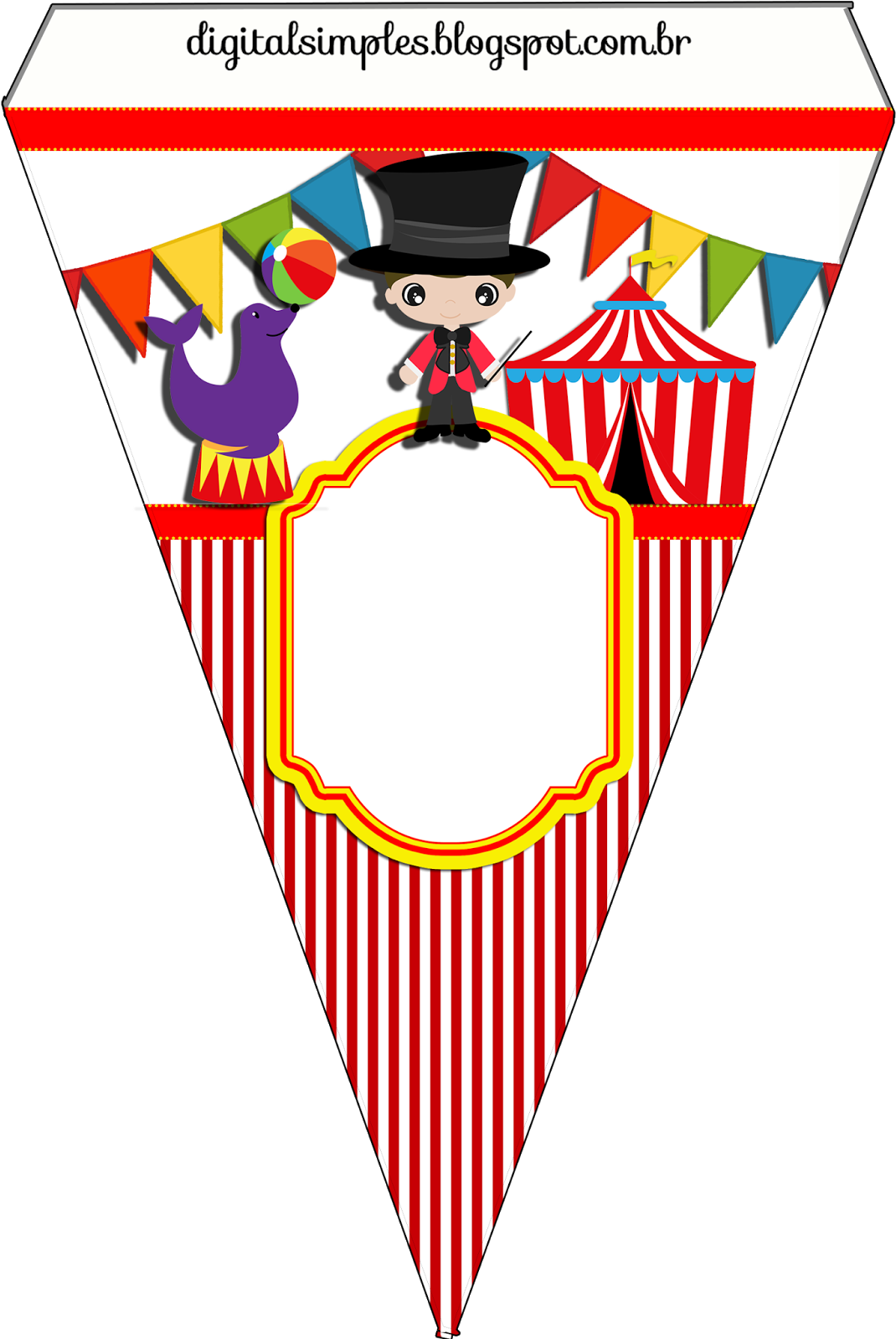 Um Kit De Aniversário Com O Tema Circo, As Medidas - Banderines De Cumpleaños De Circo (1120x1600), Png Download
