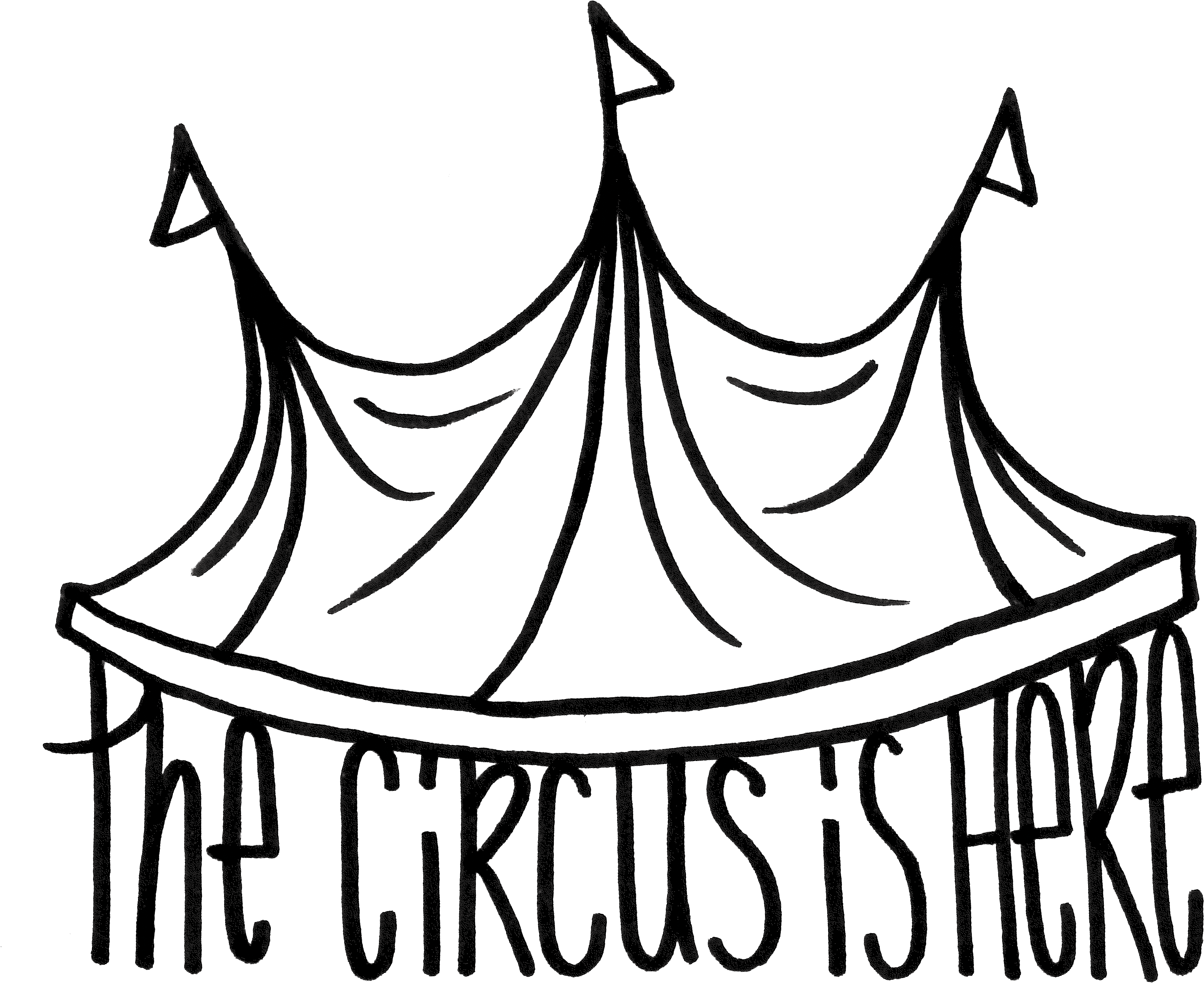 Bath Drawing The Circus Banner Transparent Stock - Circus Is Here (3526x3014), Png Download