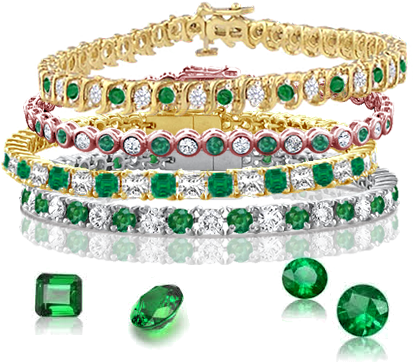 Emerald Tennis Bracelets - Tofino Jewelry Tf Three Carat Tennis Bracelet Diamonds (420x420), Png Download