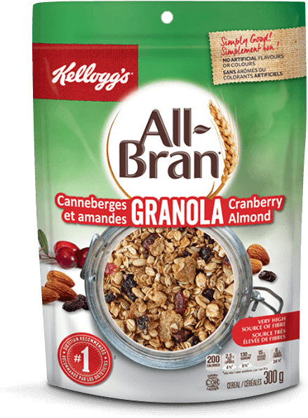 Kellogg's All-bran* Granola Cranberry Almond, 300g (700x700), Png Download