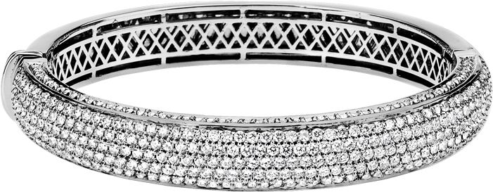 Ab159/ab160 - Thick Pave Diamond Bangle Bracelet (800x800), Png Download