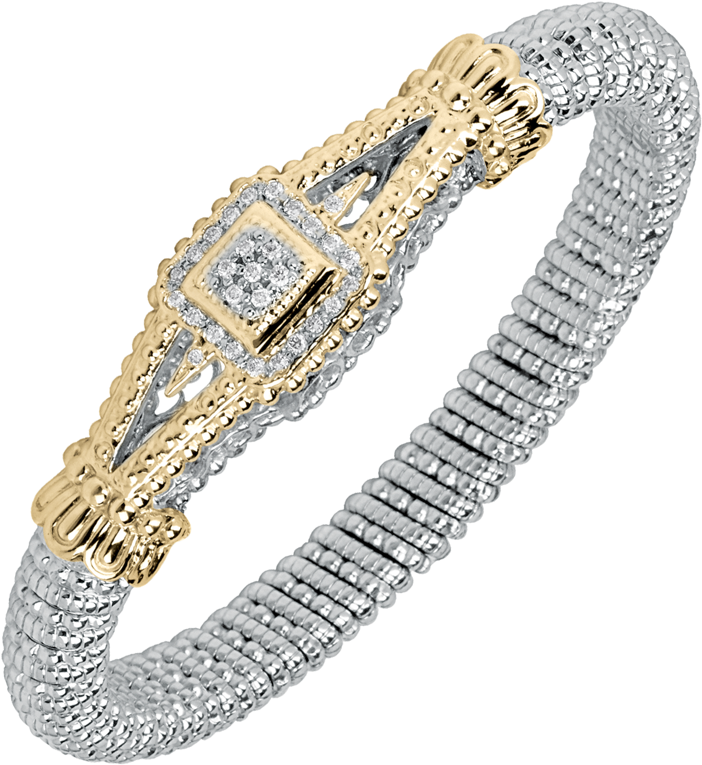 14kt Yellow Gold 6mm Diamond Bangle Bracelet Designed - Diamond Bracelet Transparent (1500x1500), Png Download